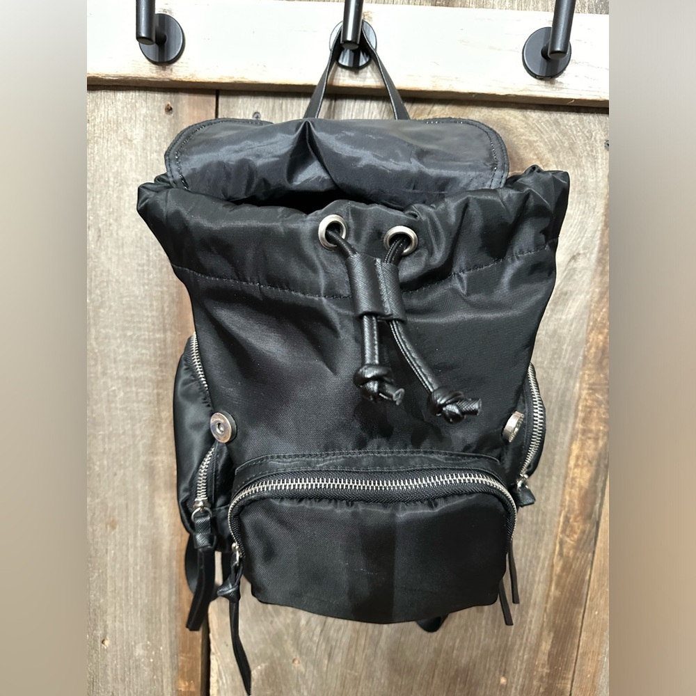 Rue21 Nylon Flap Top Cinch Backpack in Black - Picture 7 of 17